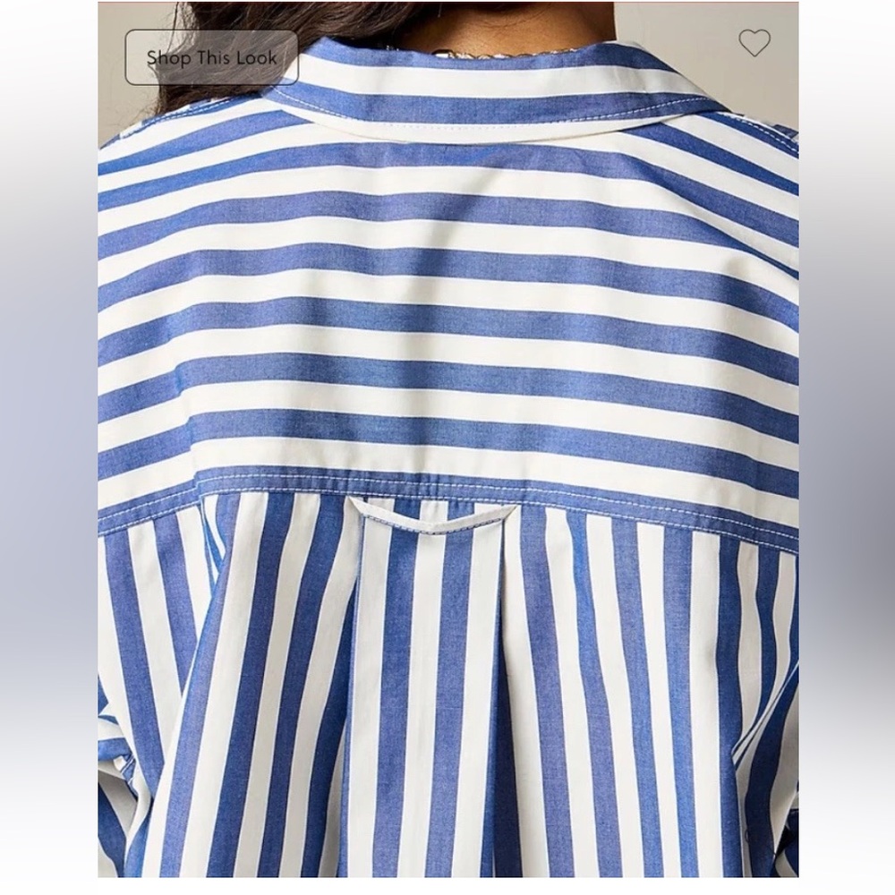 J. Crew etienne cropped button up shirt in striped cotton - XS - Retail $98 NWT - Picture 2 of 7